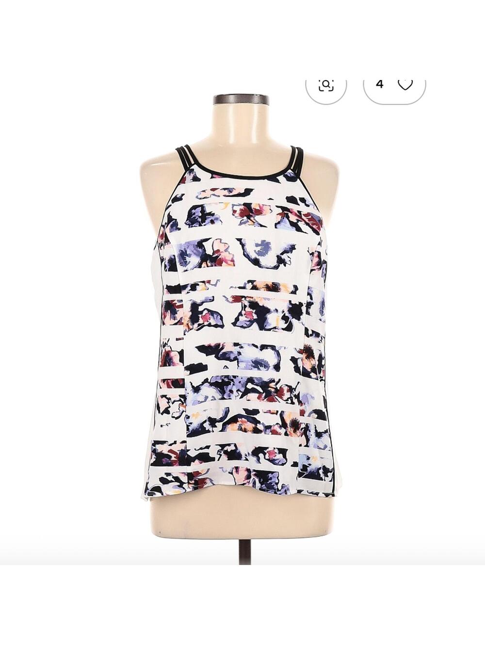 White House Black Market Sleeveless Printed Blouse Size M